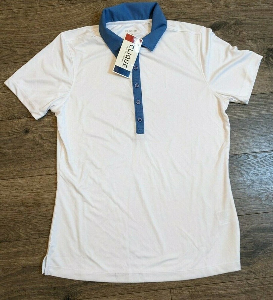 NWT Clique Golf Polo Size Large LG Women's White Pullover Short Sleeve